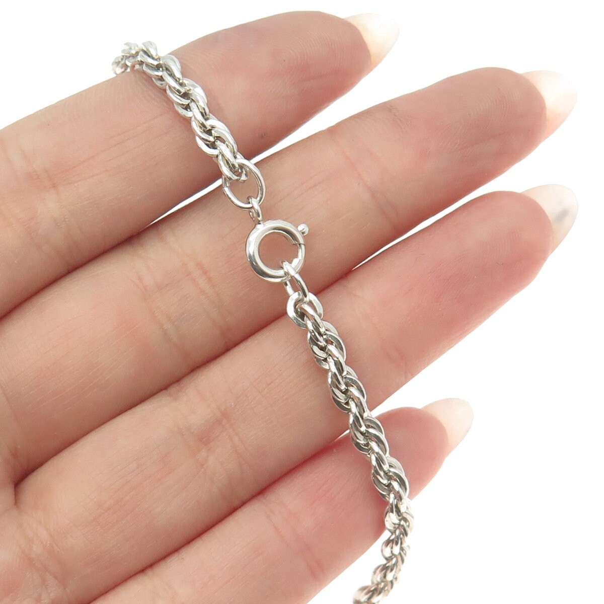 925 Sterling Silver Vintage Twisted Rope Chain Necklace 24