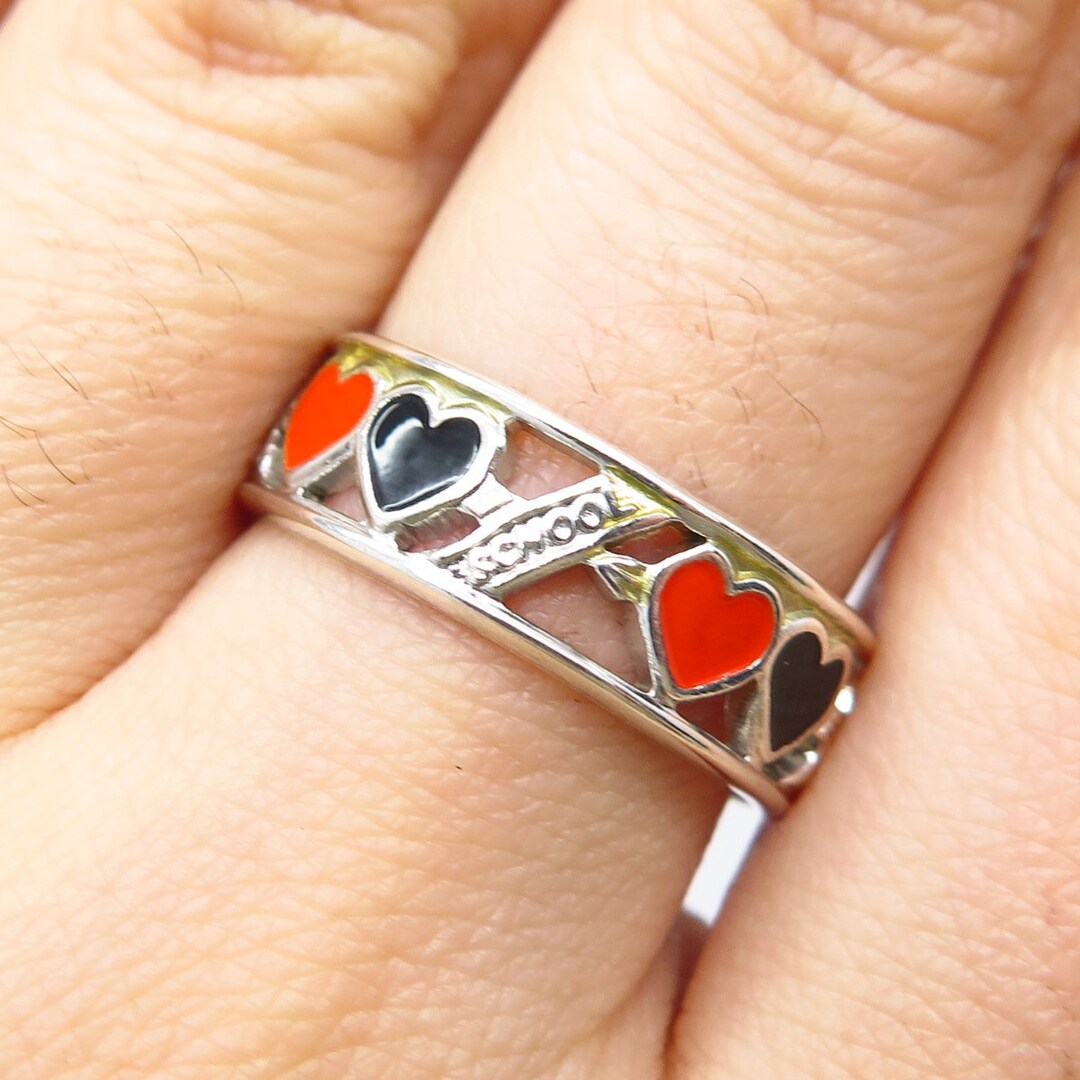 指輪・リング +ENGBROX+ silver925 two heart wave ring EBRG22043 Sterling Silver Classic Heart w/ Arrow Ring Love Romantic