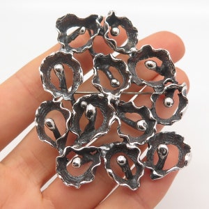 925 Sterling Silver Vintage Modernist Pin Brooch