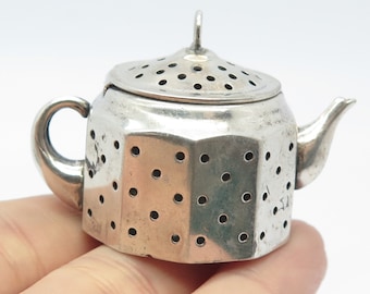 925 Sterling Silver Antique Amcraft Attleboro Mass Teapot Tea Diffuser Strainer