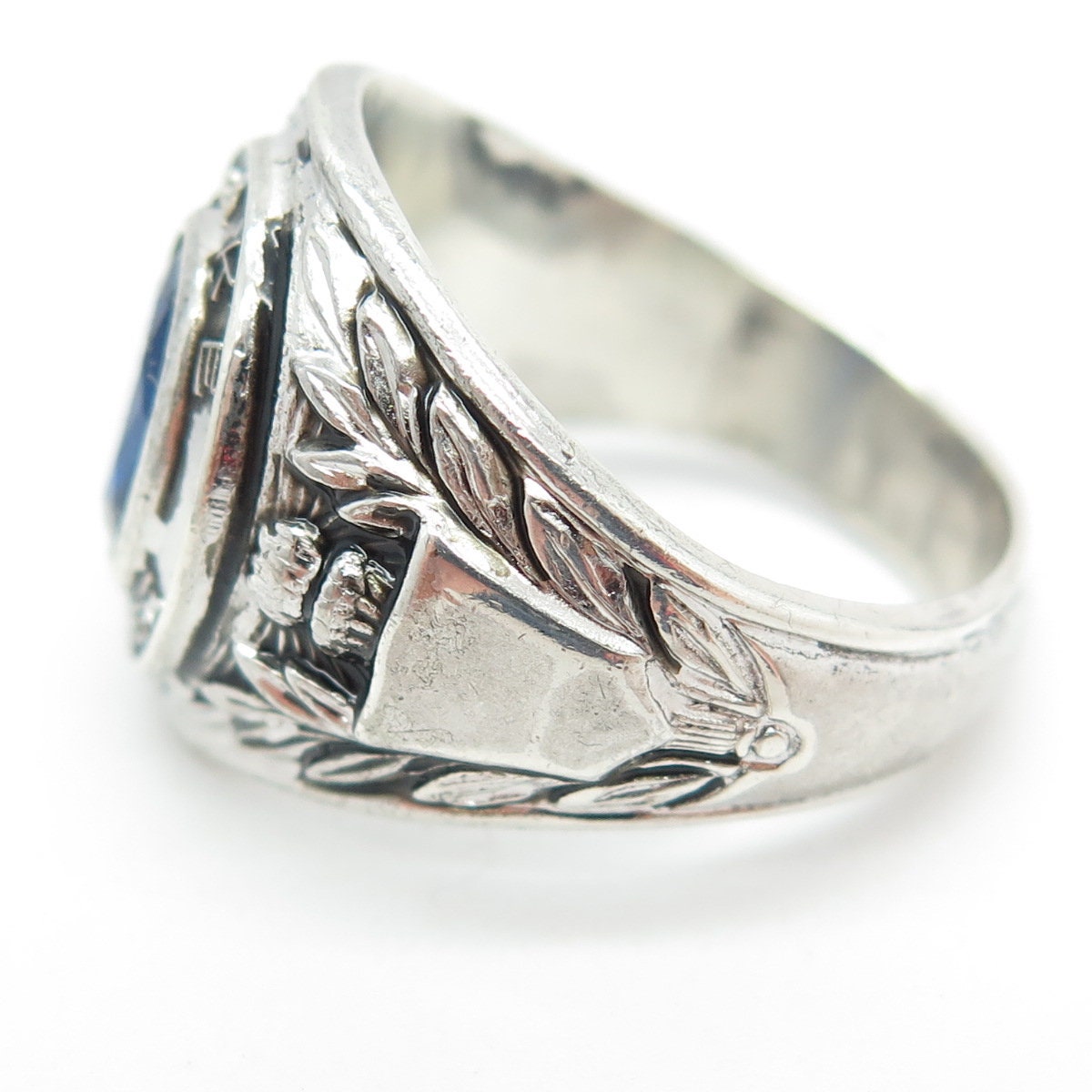 KINNEY 925 Sterling Vintage Lab-created Sapphire Drake College