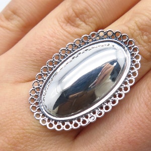 925 Sterling Silver Vintage Statement Ring Size 7.75