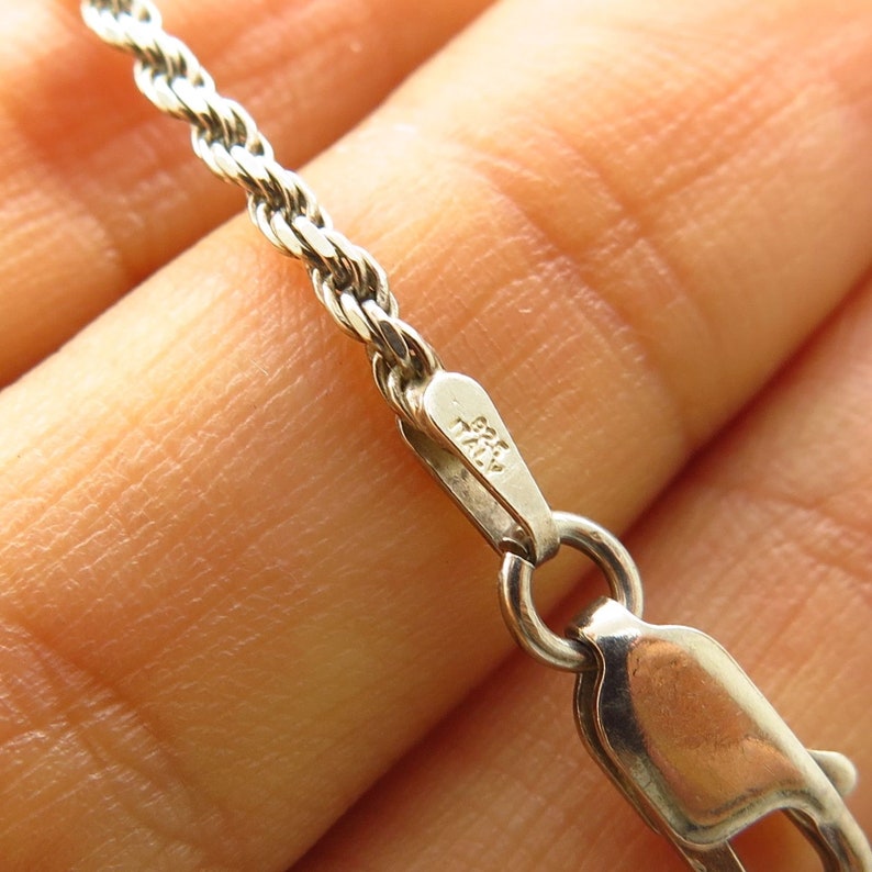 Italy Signed 925 Sterling Silver Twisted Rope Link Bracelet 7 14