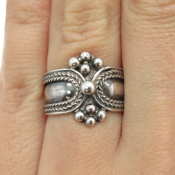 925 Sterling Silver Vintage Ethnic / Boho Ring Si… - image 1