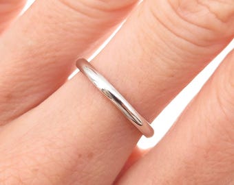 925 Sterling Silver Vintage Classic Wedding Band Ring Size 6