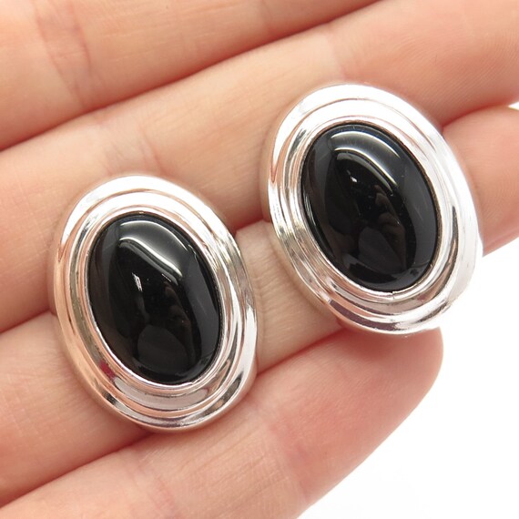 925 Sterling Silver Vintage Mexico Real Black Ony… - image 1