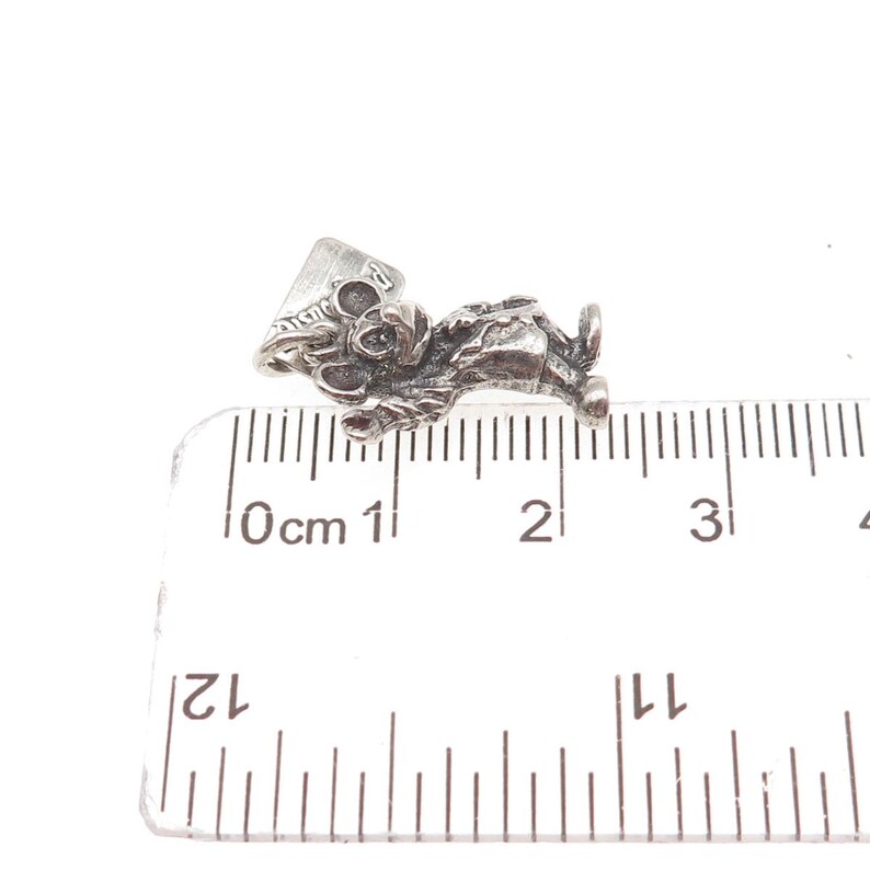 Walt Disney 925 Sterling Silver Vintage Mickey Mouse Oxidized 3D Charm Pendant image 3