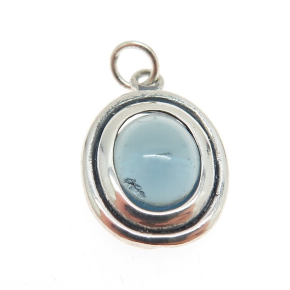 MORNING SUN 925 Sterling Silver Vintage Blue Glas… - image 4