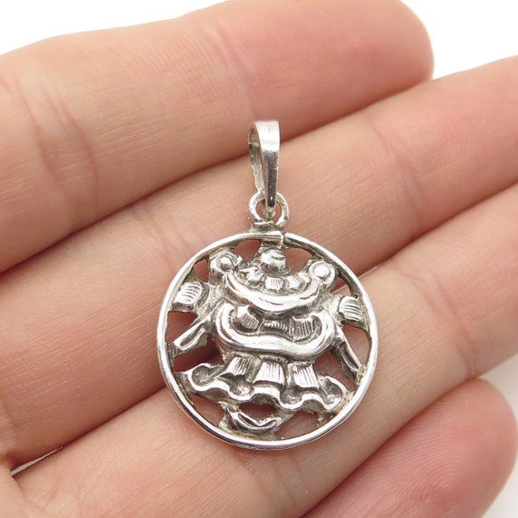 925 Sterling Silver Vintage Japanese Demon Round P