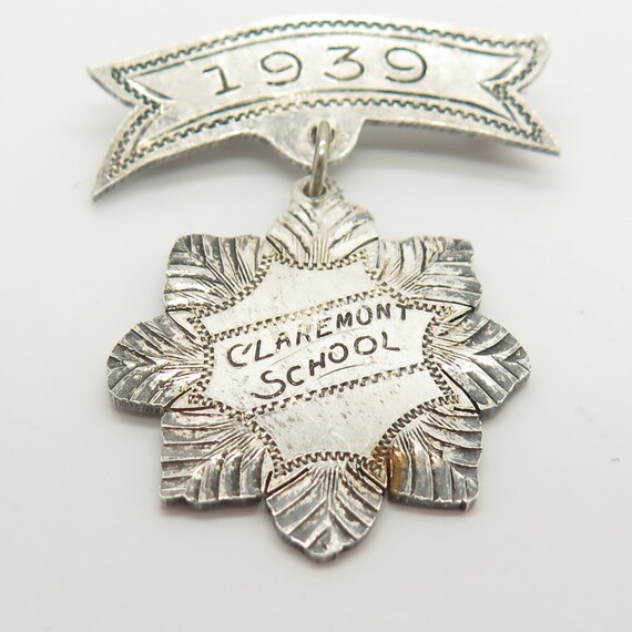 925 Sterling Silver Antique 1939 "Claremont Schoo… - image 3