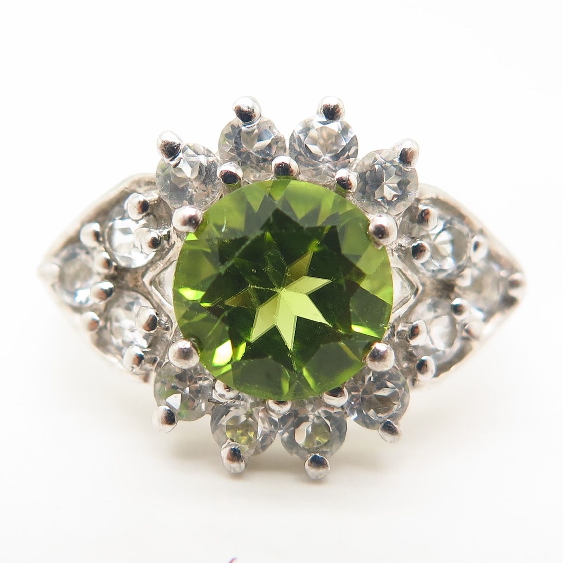 925 Sterling Silver Gemporia TGGC Real Peridot and White Topaz Etsy