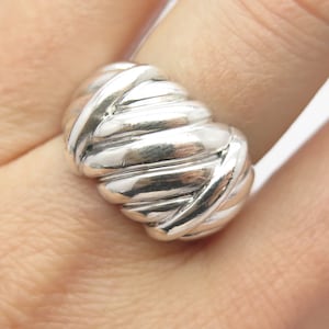 925 Sterling Silver Vintage Striped Ring Size 8.5