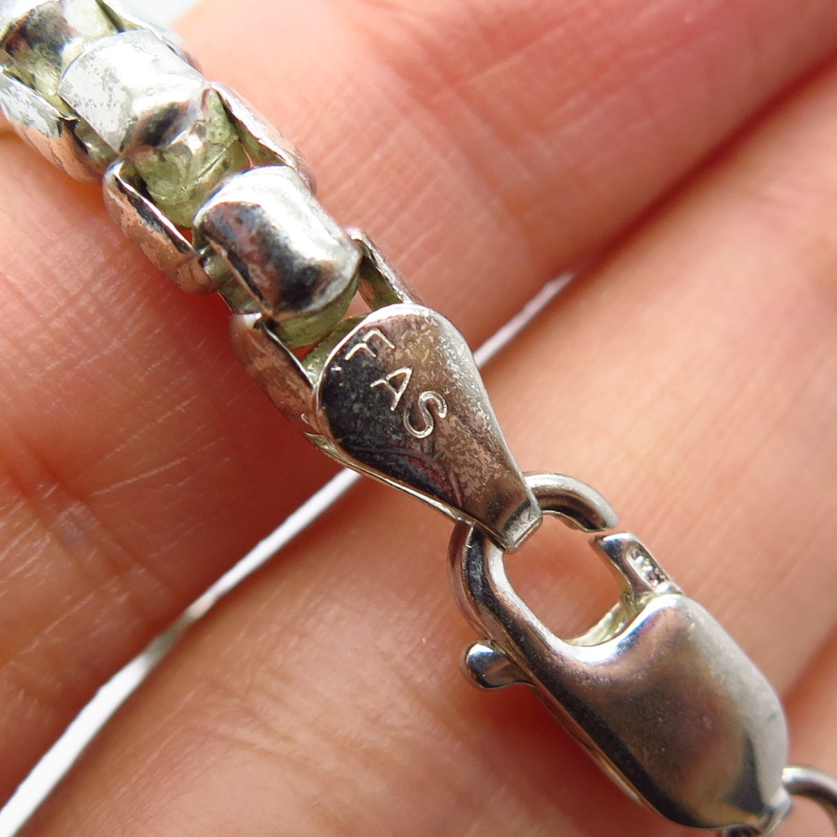 大流行中！ 925 7.75 Bracelet Link Box Italy Vintage Silver Sterling アクセサリー