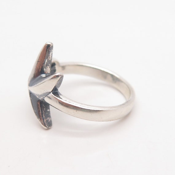 925 Sterling Silver Vintage Starfish Ring Size 6.… - image 4