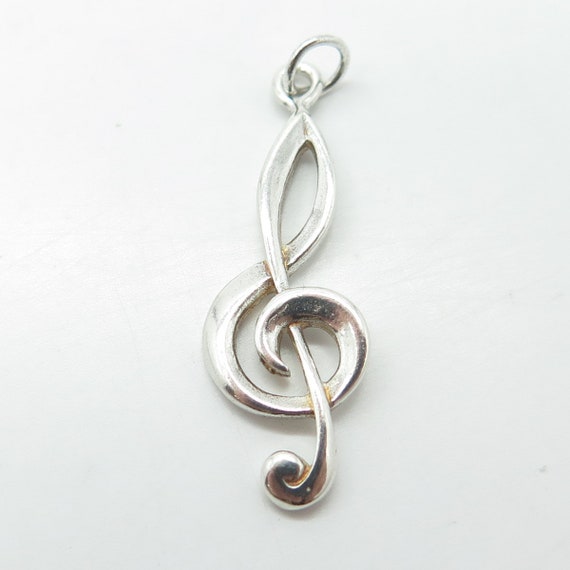 925 Sterling Silver Vintage Treble Clef Music Not… - image 4