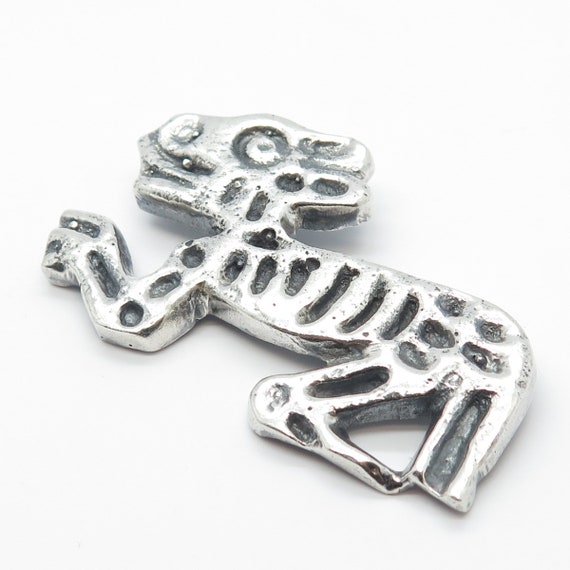 925 Sterling Silver Vintage Tribal Pin Brooch - image 4