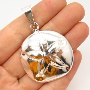925 Sterling Silver Vintage Mexico Sand Dollar Design Pendant
