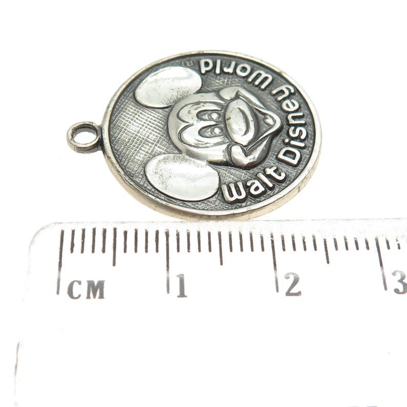DISNEY 925 Sterling Silver Vintage Walt Disney World Mickey Mouse Pendant immagine 3
