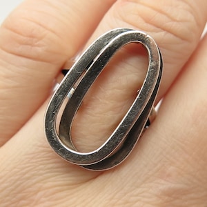 925 Sterling Silver Vintage Italy Letter &quot;O&quot; Initial Design Ring Size 6