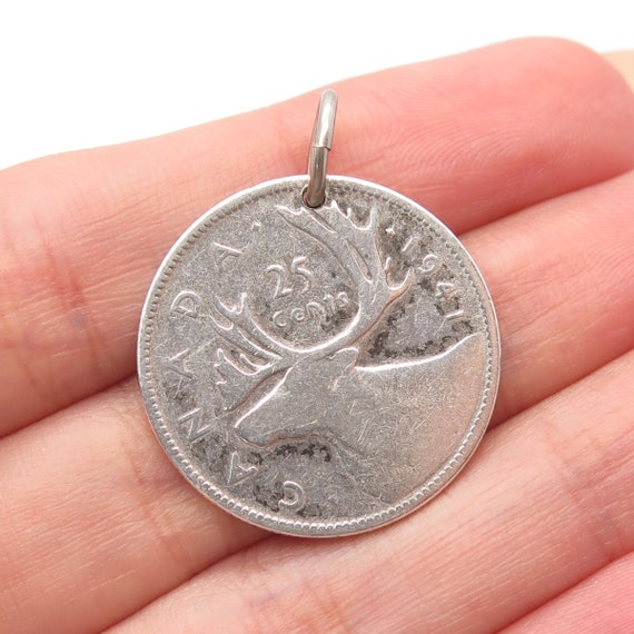 925 Sterling Silver Antique Canada 1941 25 cents … - image 2