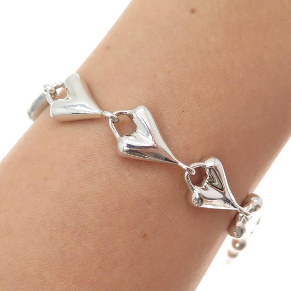 ROBERT LEE MORRIS 925 Sterling Silver Vintage Modernist Heart Link
