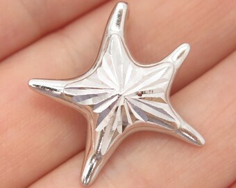 925 Sterling Silver Vintage Sea Star / Starfish Slide Pendant