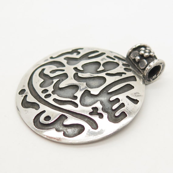 925 Sterling Silver Vintage Arabic Writings Slide… - image 5