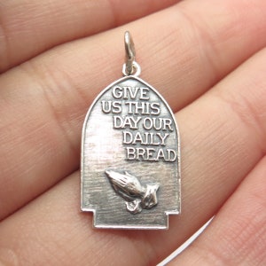 925 Sterling Silver Vintage Beau &quot;Give Us This Day Our Daily Bread&quot; Pendant
