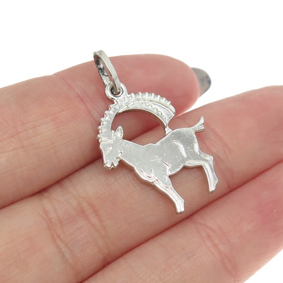 Goat Charm Sterling Silver Antiqued Finish Goat Charm Sterling Silver Antiqued Finish