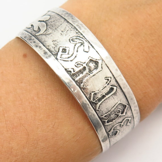 925 Sterling Silver Vintage jaube Personalized Cuff Bracelet 6.5