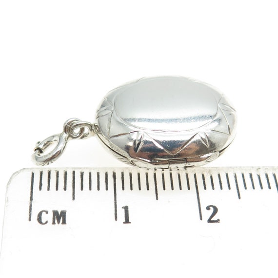 925 Sterling Silver Vintage Sun Oval Locket Charm… - image 3