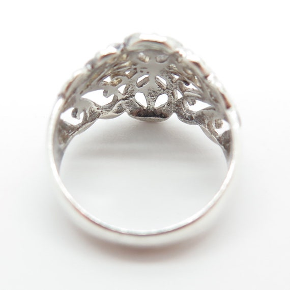 925 Sterling Silver Vintage Ornate Ring Size 5 - image 5