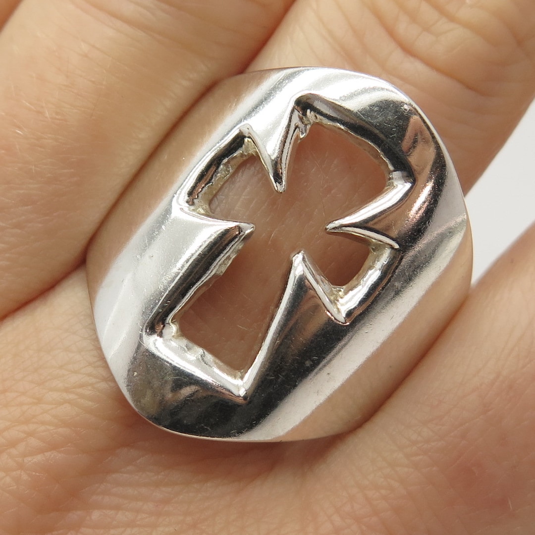 925 Sterling Silver Vintage Mexico Open Cross Design Ring - Etsy 925 Sterling Silver Vintage Mexico Open Cross Design Ring - Etsy