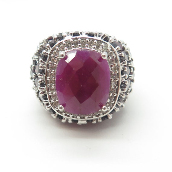 SAM 925 Sterling Silver Real White Topaz Ruby and… - image 3