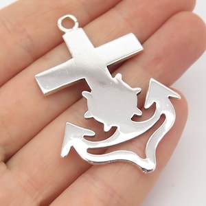 925 Sterling Silver Vintage Cross and Coat of Arms Pendant