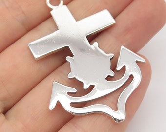 925 Sterling Silver Vintage Cross and Coat of Arms Pendant