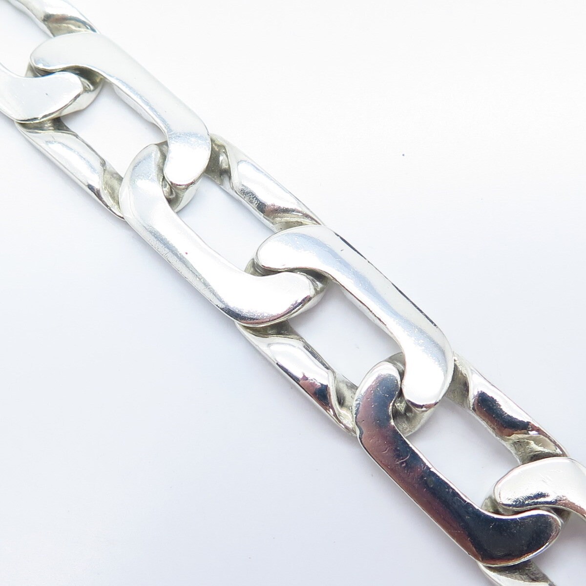 925 Sterling Silver Vintage Mexico Square Link Bracelet 6.25