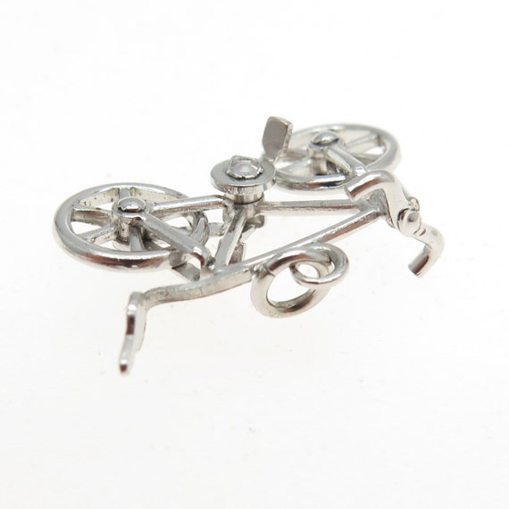 925 Sterling Silver Antique Art Deco Bicycle 3D P… - image 5