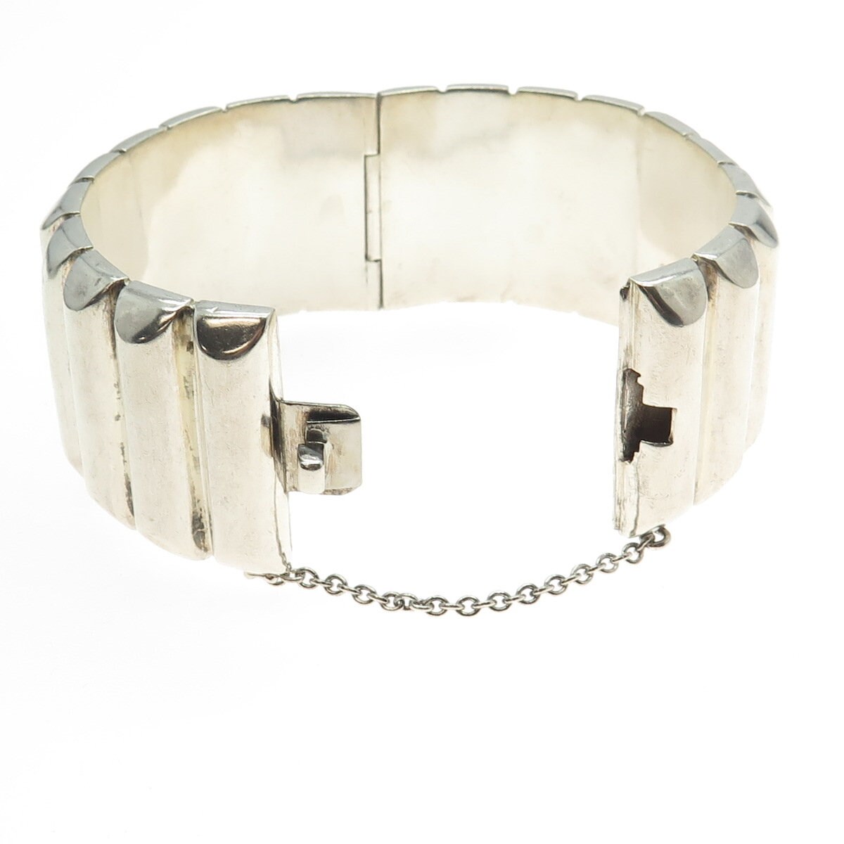CALVIN KLEIN Sterling Silver Vintage Ribbed Solid 103.5g Bangle 