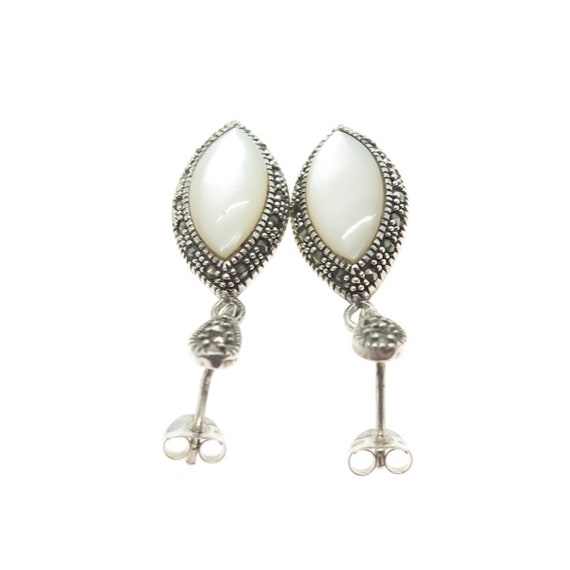 925 Sterling Silver Vintage Real Mother-of-Pearl … - image 6