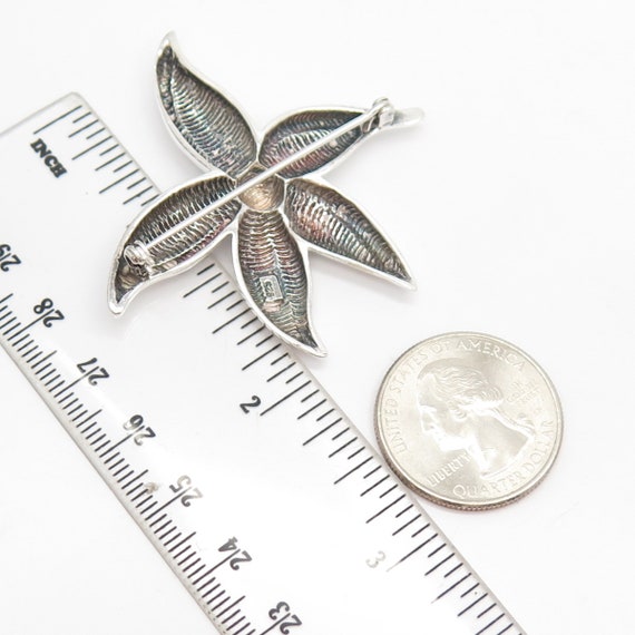 925 Sterling Silver Vintage Floral Pin Brooch - image 2