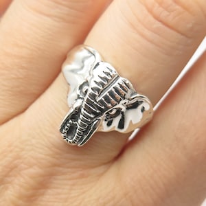 925 Sterling Silver Vintage Shube Elephant For Good Luck Ring Size 9