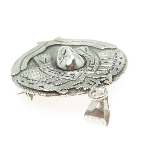 925 Sterling Silver Vintage Mexico Aztec Goddess … - image 7