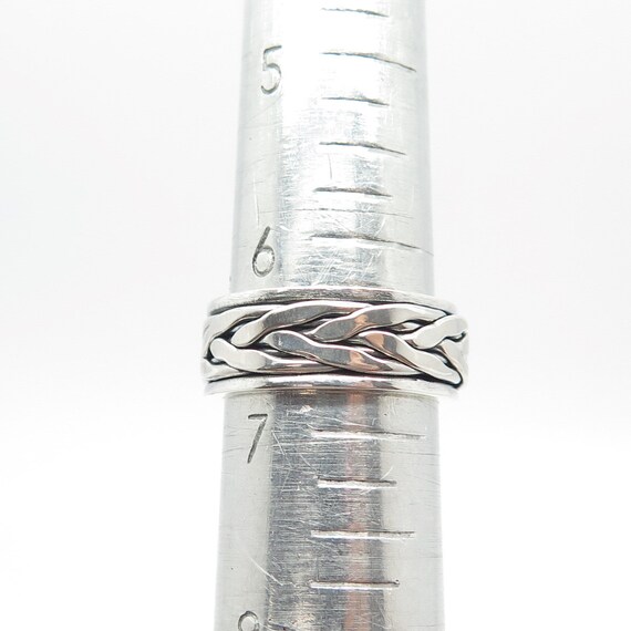 925 Sterling Silver Vintage Roots Rotating Band R… - image 8