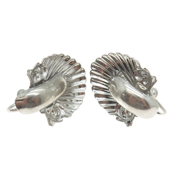 925 Sterling Silver Antique Art Deco Seashell Rep… - image 4