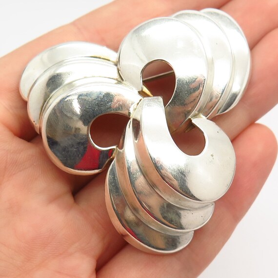 925 Sterling Silver Vintage Monet Ribbed Swirl Tri