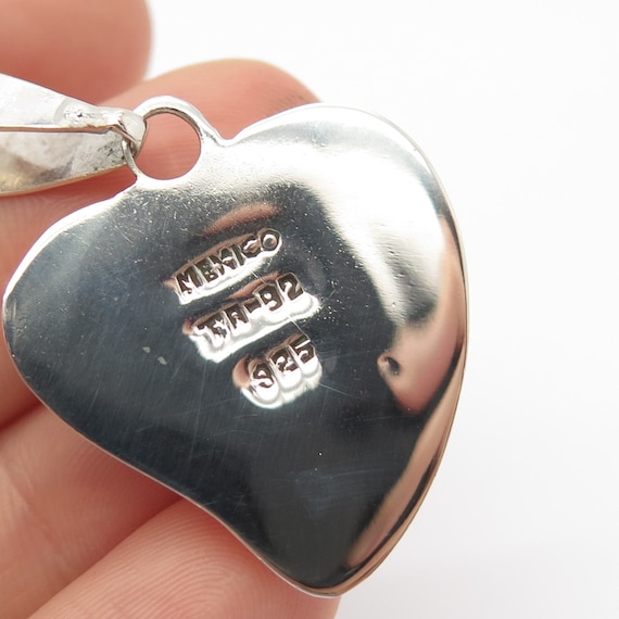 925 Sterling Silver Vintage Mexico Heart Hollow Pendant - Etsy