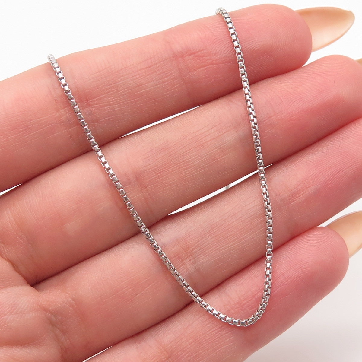 925 Sterling Silver Vintage Italy BSI Box Chain Necklace 20 Etsy
