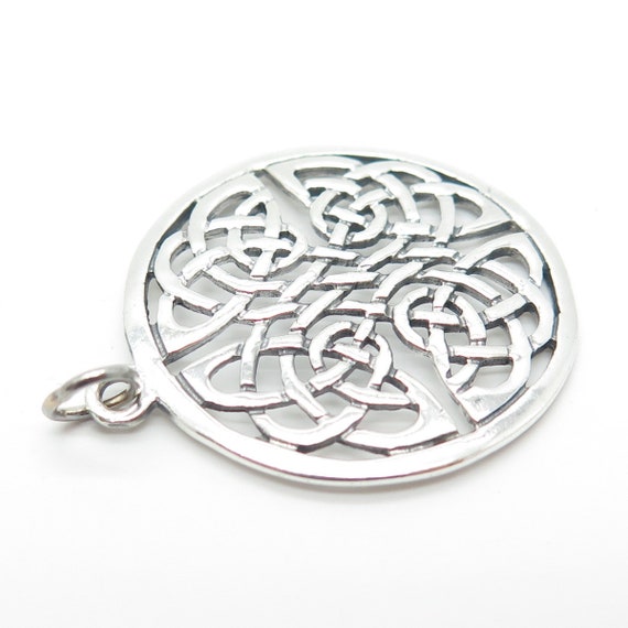 925 Sterling Silver Vintage Celtic Charm Pendant - image 7