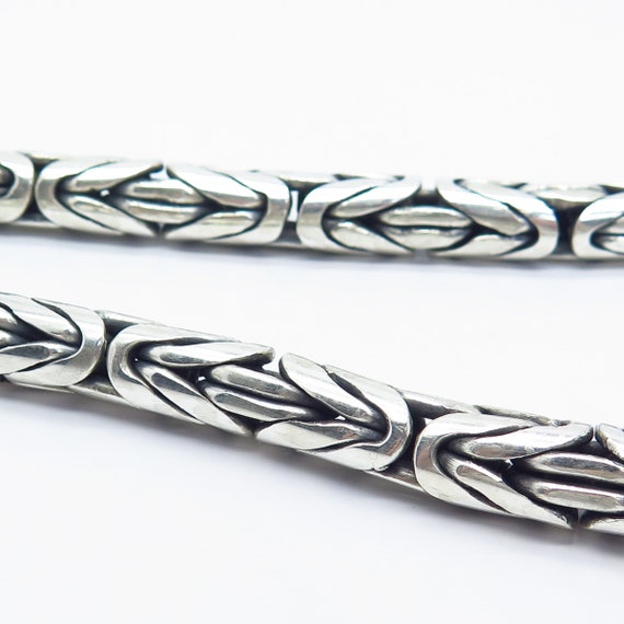 925 Sterling Silver Vintage Byzantine Chain Neckl… - image 4